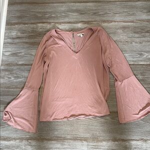 Lucky Brand Women's nude/pink  Bell Sleeve Top